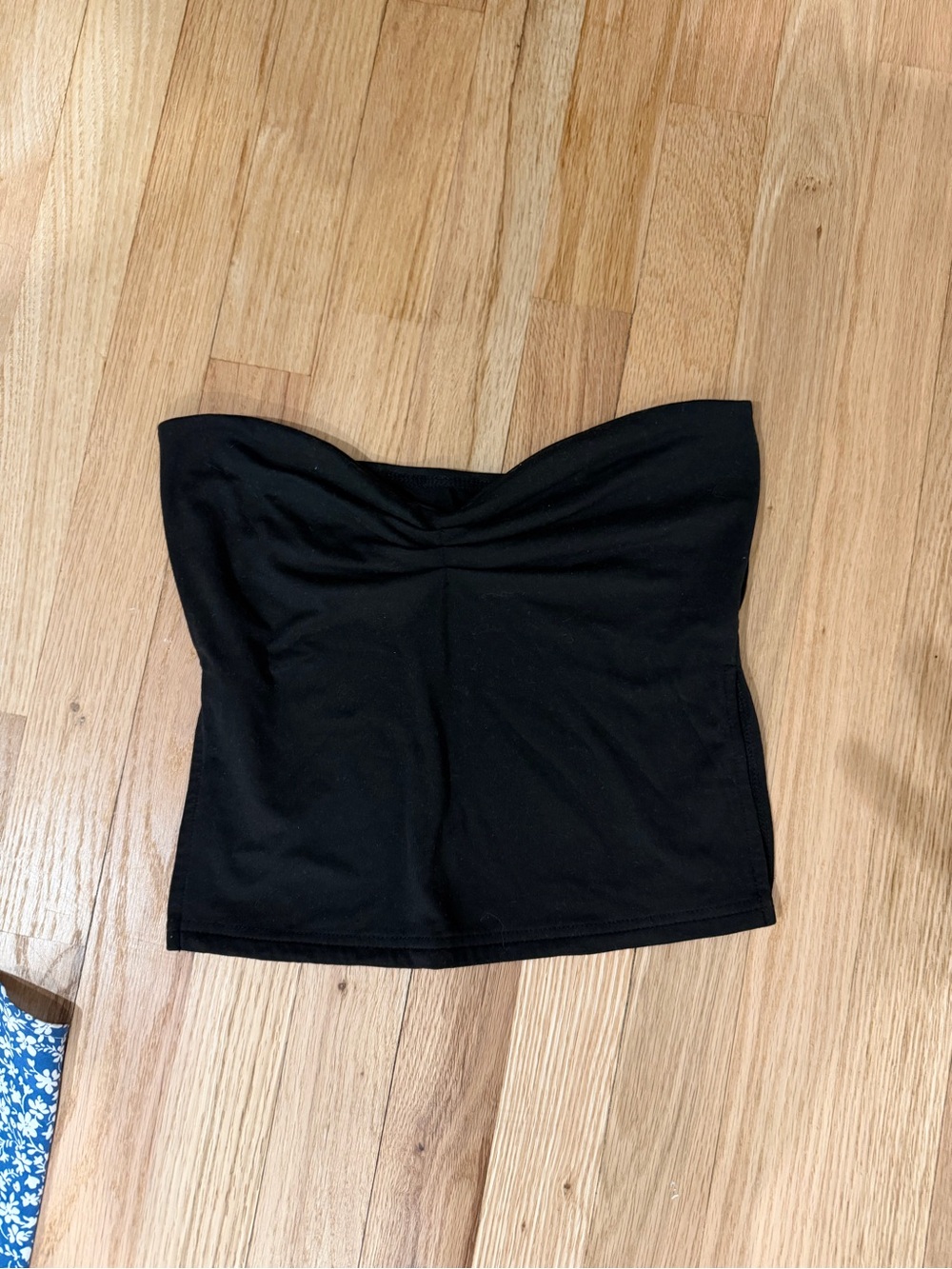 SHEIN Black Strapless Ruched Tube Tank Top